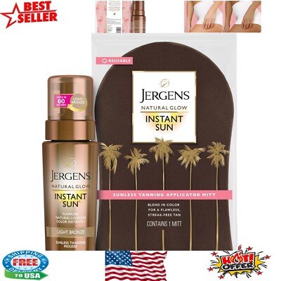 6oz Natural Glow Sunless Tanning Mousse & Applicator Mitt: Light Bronze Shade