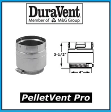 DURAVENT PELLETVENT PRO Pipe 4" Diameter Appliance Adapter #4PVP-ADS PELLET VENT
