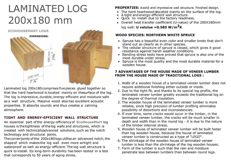 LOG HOUSE KIT #LH_BN125 ECO FRIENDLY WOOD PREFAB DIY BUILDING CABIN HOME MODULAR - thumbnail 12