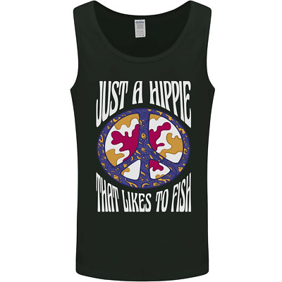 Just a Hippy That Likes to Fish Angeln Fischer Herren Trägershirt Tank Top