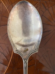 Yourex Silver Plate Serving Spoon 1910s Design Manor Plate Round Panama