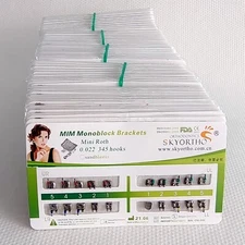 100X Dental Brackets Orthodontic MIM Monoblock Braces Roth Slot 0.022 Hooks 345