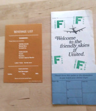 Vintage 1967 United Airlines Envelope and BEVERAGE LIST