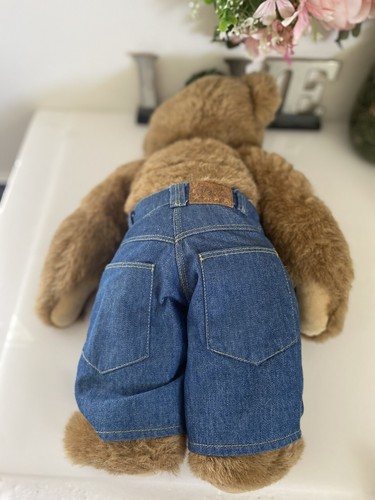 Vintage Vermont Teddy Bear Company Plush Brown Jointed Poseable 16” Jean TShirt - Picture 12 of 24