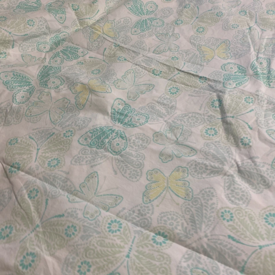 Funda nórdica Pottery Barn Butterfly Full Queen Standard Shams 3 piezas gris verde Foto 3 de 4
