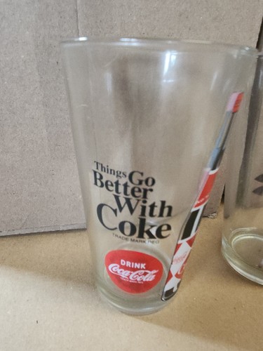 Coca-Cola "Things Go better with Coke" 6" Drinking Glasses Set of 3 - Picture 2 of 5