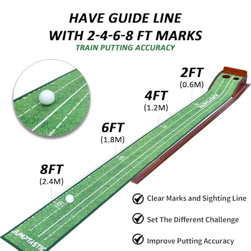 Putting Mat, Pine Wood Putting Matt for Indoors, Putting Green with