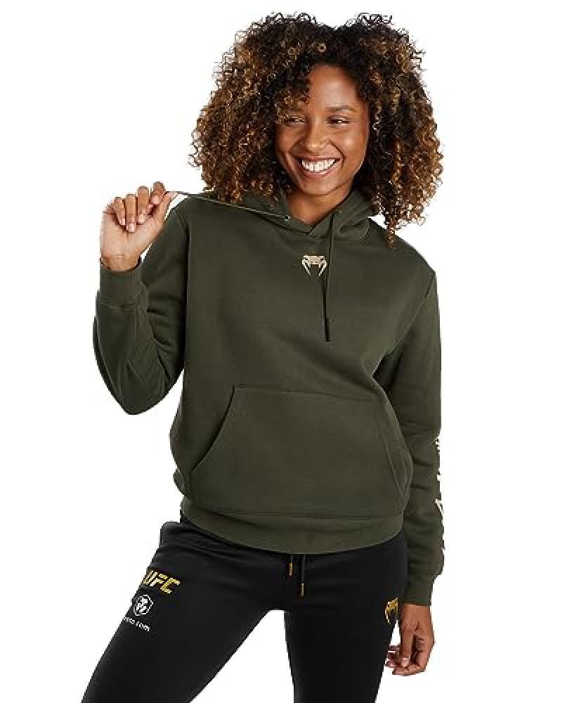(TG. M) Venum UFC Adrenaline Women's Fight Week Pullover Hoodie - Khaki - M - NU