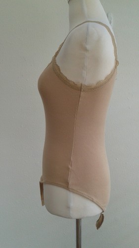 Ambiance beige lace trim ribbed camisole tank womens bodysuit 6 7 EUC - Picture 6 of 9