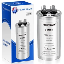20 uF/MFD Capacitor for AC, 370 or 440 VAC CBB65 Dual Run Round Capacitors for A