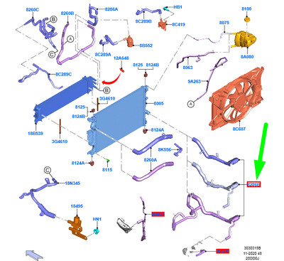 NEU FORD S-MAX MK2 KÜHLMITTEL KÜHLERSCHLAUCH J1G3-8286-CG 2356663  