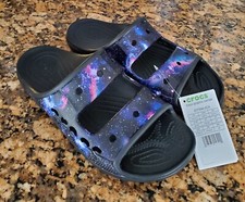 CROCS BAYA GRAPHIC SANDAL SIZE M9/W11 BLACK/MULTICOLOR NEW