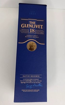 Glenlivet 18 Year Single Malt Reserve Batch Whisky Blue Display Box Empty Decor