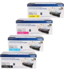 Brother TN436 4-Color Super High Yield Toner Cartridge Black Yellow Cyan Magenta