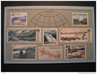 SWEDEN Arctic Circle Cercle Polaire Card Stamps Antarctic Antarctique Antarctica