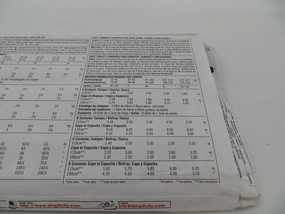 Simplicity Costumes Pattern 9887 Medieval Size XS S M L XL Wizard Lady Man Uncut - Image 4 of 4