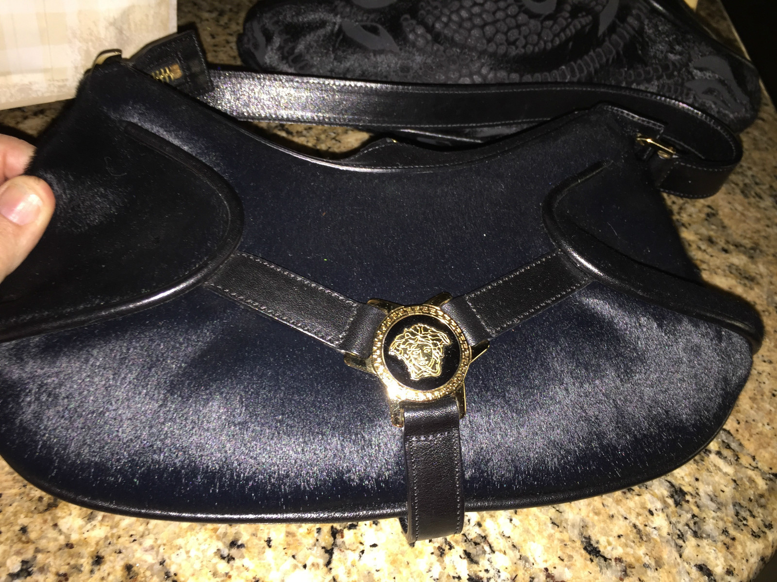 VERSACE BORSA IN CAVALLINO LACERATO BLACKPURSE MSRP $939