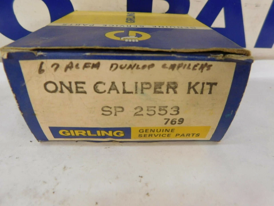 Kit de reparo de pinça de freio dianteiro Alfa Romeo Giulia GIRLING-DUNLOP SP2553 1963-69 - Imagem 3 de 4