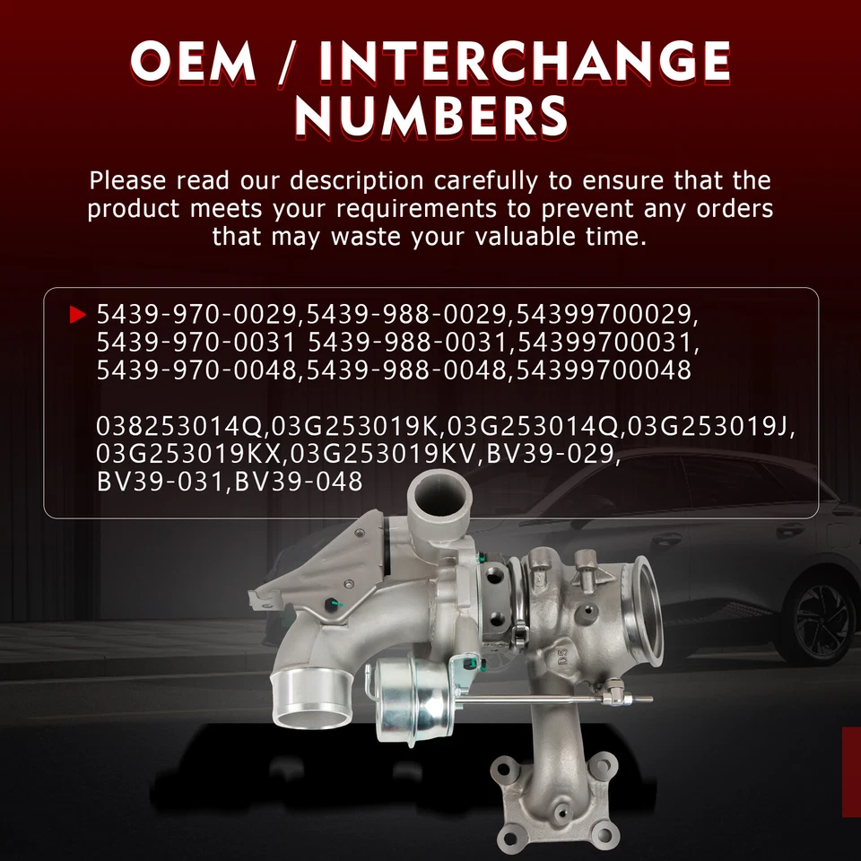 For 2013-2015 Ford Focus 2012-2013 Volvo S60 2.0L Turbo Turbocharger 53039880270 Foto 3 de 4