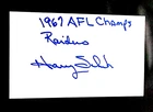 HARRY SCHUH OAKLAND RAIDERS OFFENSIVE LINE SIGNED AUTOGRAPHED INDEX CARD 3X5