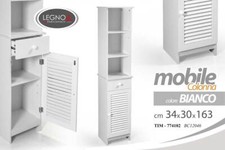 MOBILE BAGNO CUCINA CASSETTO ANTA RIPIANI LEGNO BIANCO 34*30*H163