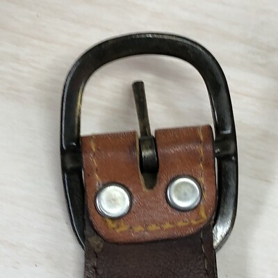 Vintage Levis 501 Orange Tab Belt Denim Leather Cowhide Size  Vintage Levis Orange Tab Vintage Leather Denim Braided Belt Brown Western 32 main image 0