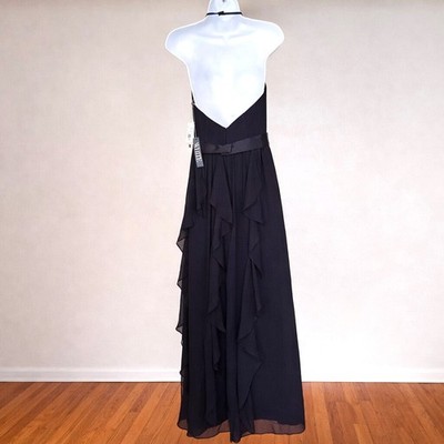 Vera Wang VW360326 Long Black Chiffon Halter Gown Size 4 Formal Wedding Holiday