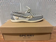Sperry STS84701 Koifish Seersucker Boat Shoe - Cement/Seersucker - Size 6.5