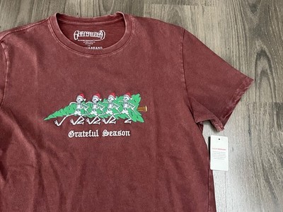 NWT- Lucky Brand - Grateful Dead Band -Xmas Embroidered Shirt