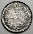 Canada 1903H Silver 10 Cents, Nice Grade, King Edward VII (C612)