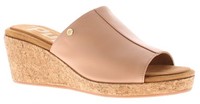 Hush Puppies Womens Wedge Sandals Willow Slide Leather Slip On beige UK Size