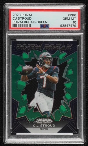 2023 Panini Prizm Break Green CJ Stroud #PB-6 PSA 10 GEM MT Rookie RC