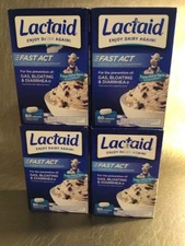 4 LACTAID Caplets Fast Act Lactase Enzyme Supplement 4 x 60 Caplets Exp 2027