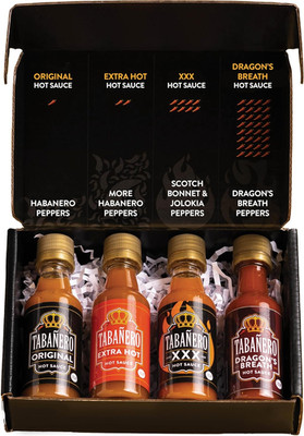 Tabañero Challenge Box, Hot Sauce Gift Set, 4 Pack, Original, Extra, XXX Hot and