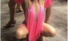 Abito Da Ballo bambine Balli Caraibici Danze Latine Latino Danza 9/10 anni
