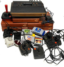 ATARI CX-2600 Console "Bundle" Controllers 32x Games Binders Joysticks UNTESTED