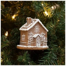The Christmas Shoppe Frosted Gingerbread House Christmas Ornament 3.38"