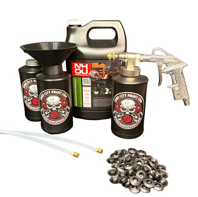 NHOU Black Pro Undercoating Gun & Threaded Funnel - 2 Wand Kit (3 Qts)