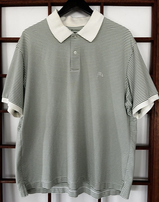 NWOT UNIQLO JW ANDERSON MEN'S COTTON PIQUE POLO GOLF SHIRT GREEN PINSTRIPE XL