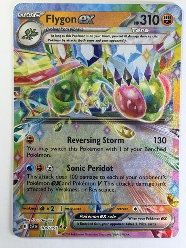 Flygon ex Holo Double Rare SV08: Surging Sparks 106/191 NM Pokemon TCG
