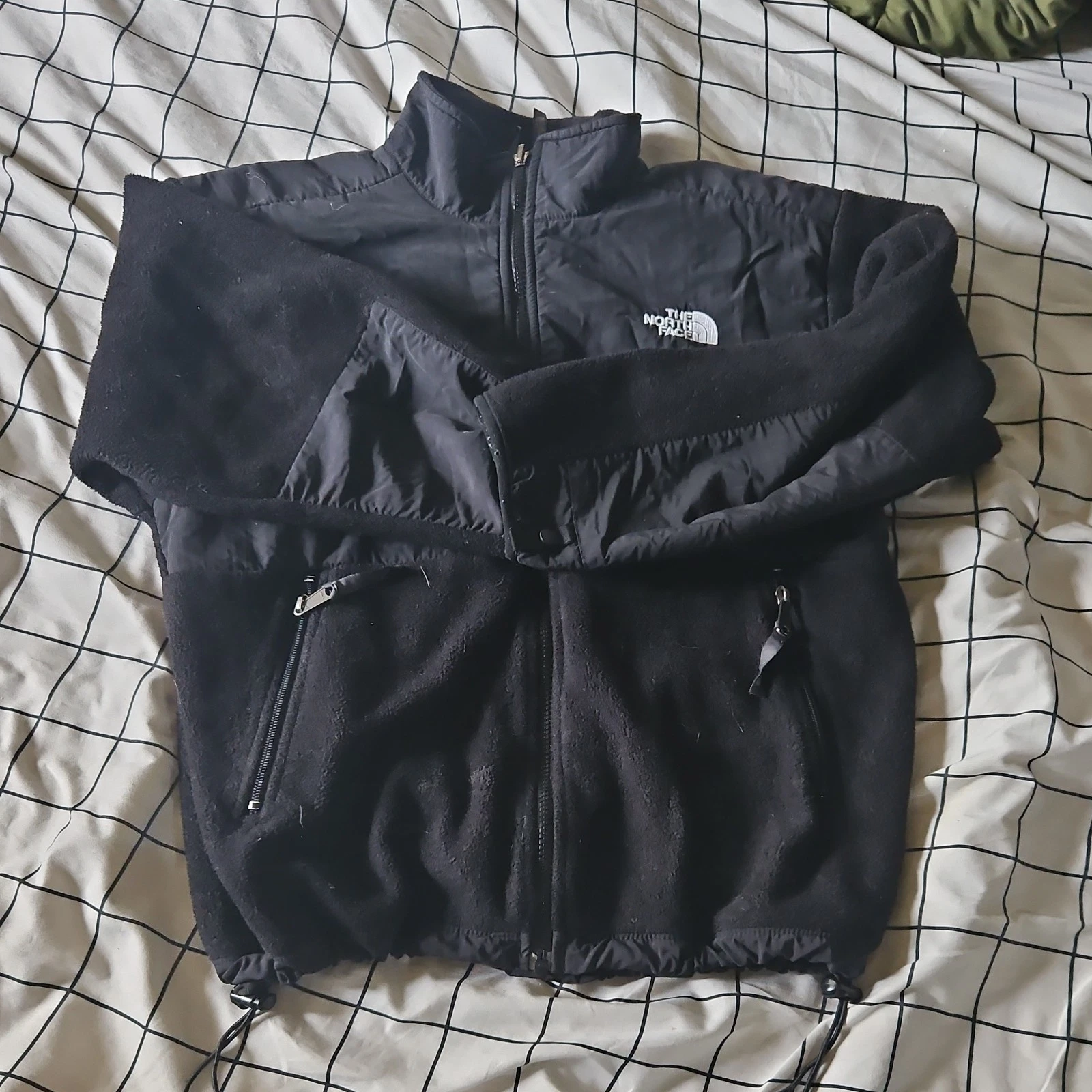 The North Face Boys Fleece Full Zip Black Jacket L-G Outdoor Mid-Length