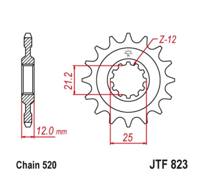Piñón delantero 14T JT 14 dientes se adapta a Husaberg FE400 e 2000 a 2003 Foto 2 de 3