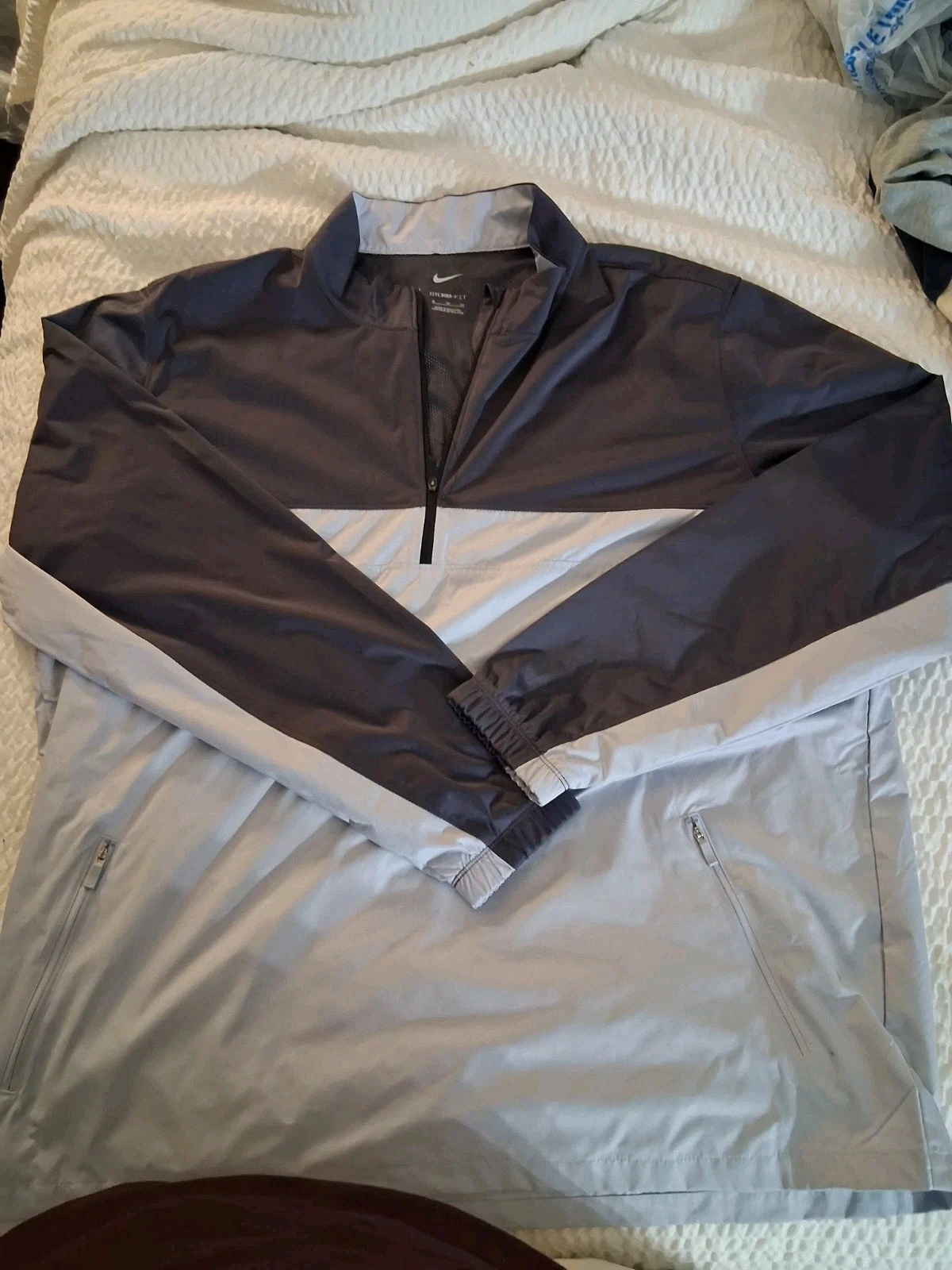 Nike Men's Golf Quarter Zip Windbreaker Rain Jacket Storm-Fit, XL, BLUE