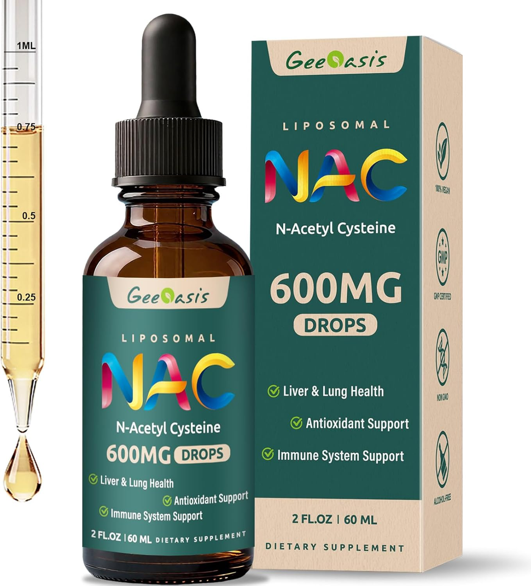 Liposomal Liquid NAC Supplement N-Acetyl Cysteine Drops, N Acetyl Cysteine  600 m | eBay