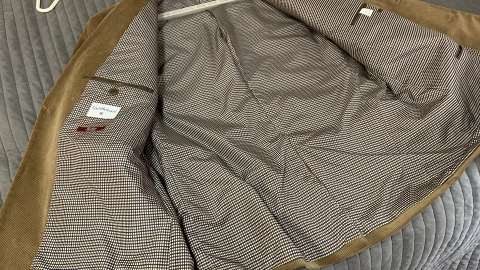 Saddlebred Blazer Heritage Corduroy Jacket Brown Elbow Patch Size 50R NWOT - Image 4 of 4