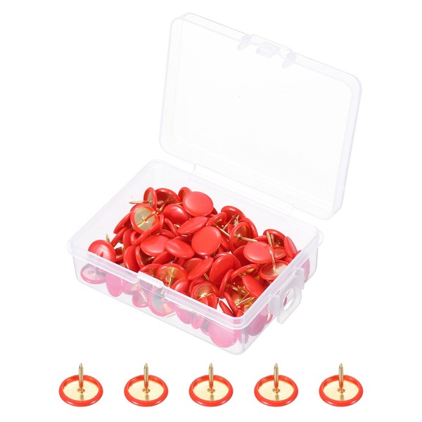 Rundkopf-Push-Pins, 200 StüCk ReißZwecken Aus Kunststoff FüR Pinnwand, Rot-image