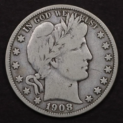 1908-O 50c Barber Half Dollar - Fine