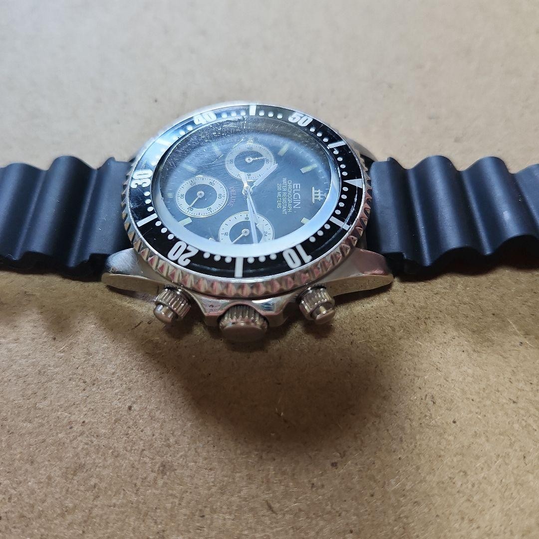 ELGIN Chronograph Diver Watch Automatic 200m Blac… - image 3