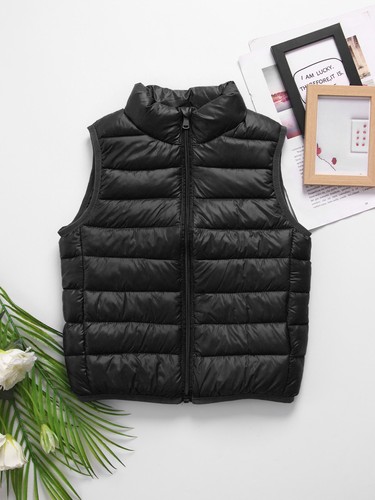 Girls Vest Street Jacket Camping Tops Zipper Down Waistcoat Fall Padded Hiking - Picture 16 of 72