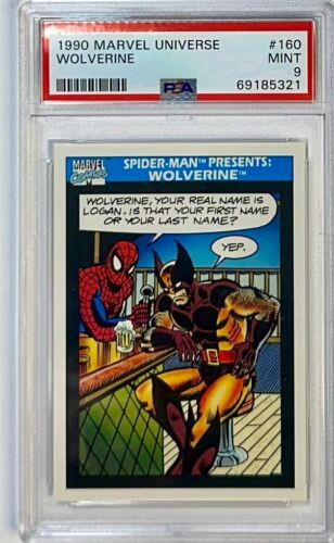 1990 Impel Marvel Universe Spider-Man Presents WOLVERINE #160 PSA 9 COMME NEUF - Photo 1 sur 2